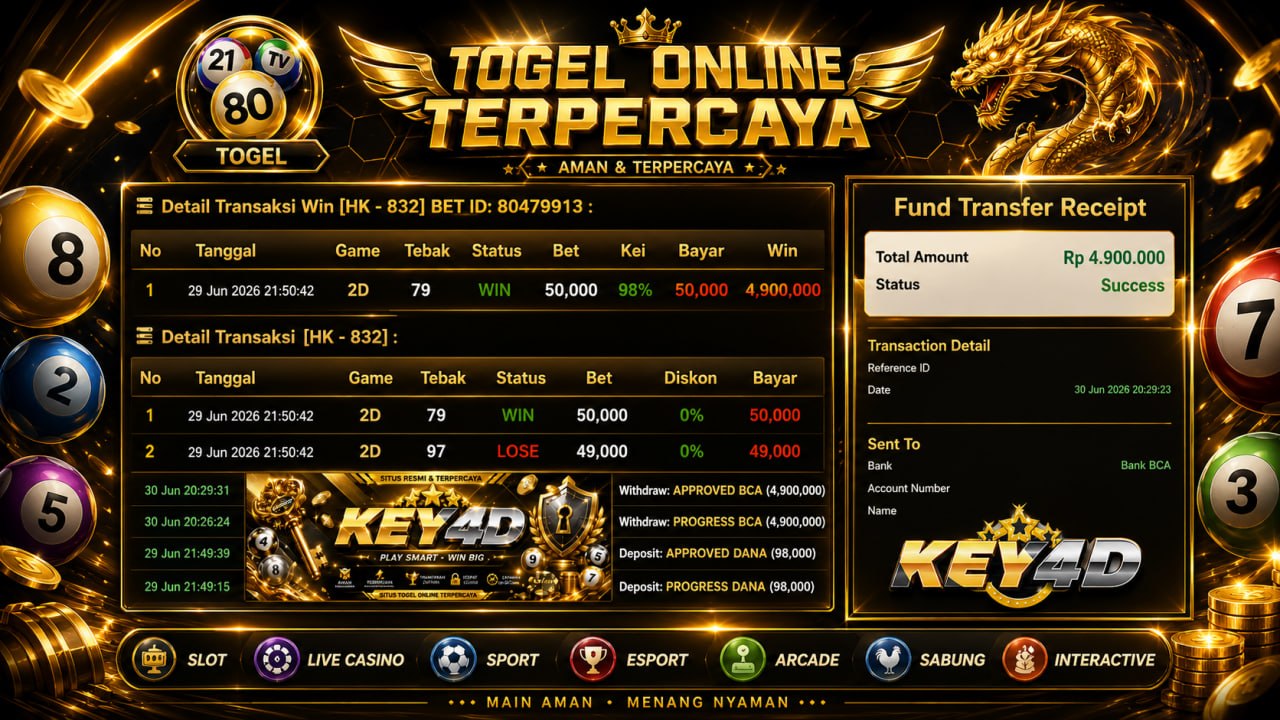 TOGEL ONLINE KEY4D
DEPOSIT : RP 98.000
WITHDRAW : RP 4.900.000
LINK DAFTAR: http