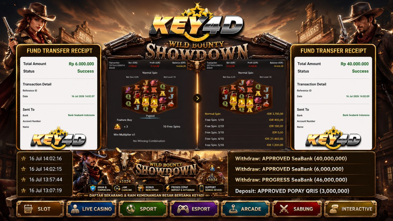 🔥 GACOR KEY4D 🔥
DEPOSIT : RP 3.000.000
WITHDRAW : RP 46.000.000
LINK DAFTAR: htt