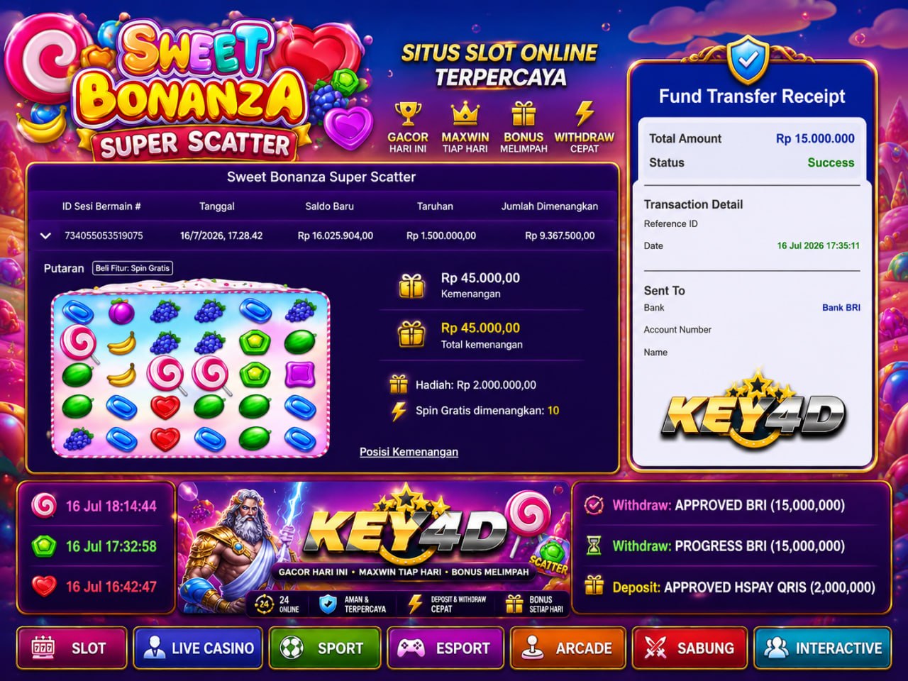 🔥 GACOR KEY4D 🔥
DEPOSIT : RP 2.000.000
WITHDRAW : RP 15.000.000
LINK DAFTAR: htt