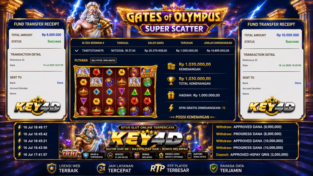 🔥 GACOR KEY4D 🔥
DEPOSIT : RP 2.000.000
WITHDRAW : RP 18.000.000
LINK DAFTAR: htt