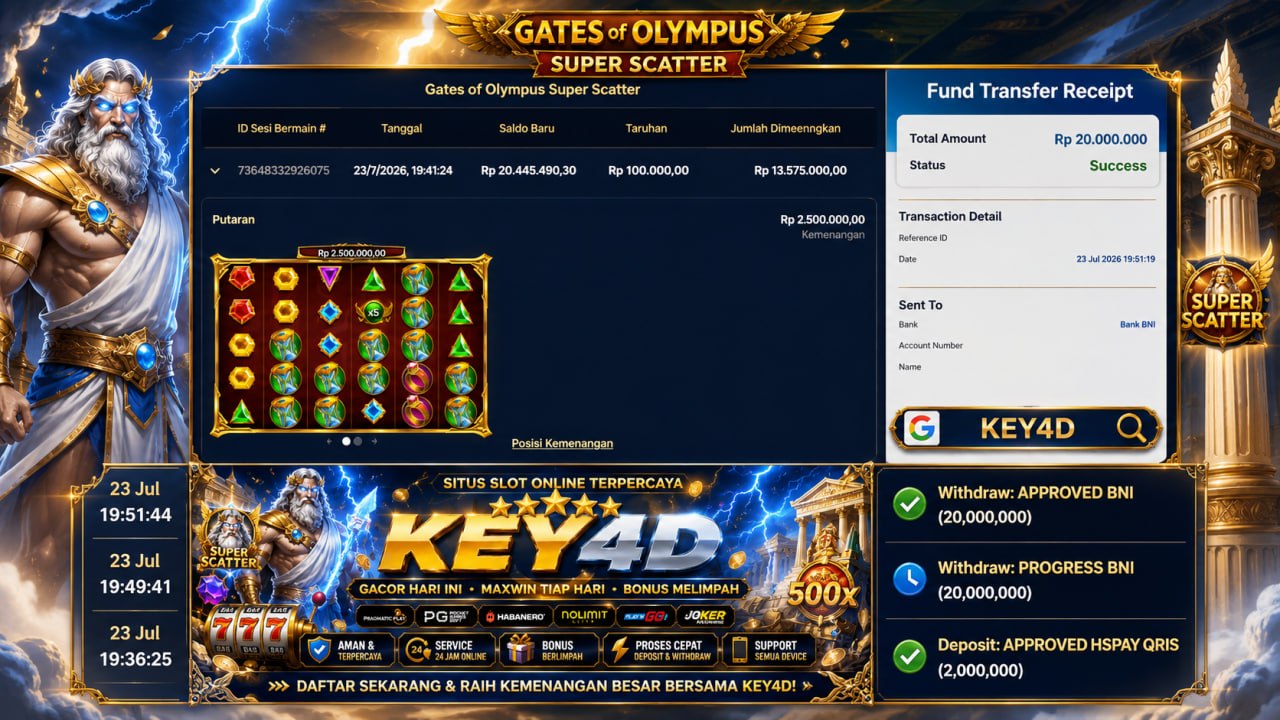 🔥 GACOR KEY4D 🔥
DEPOSIT : RP 2.000.000
WITHDRAW : RP 20.000.000
LINK DAFTAR: htt