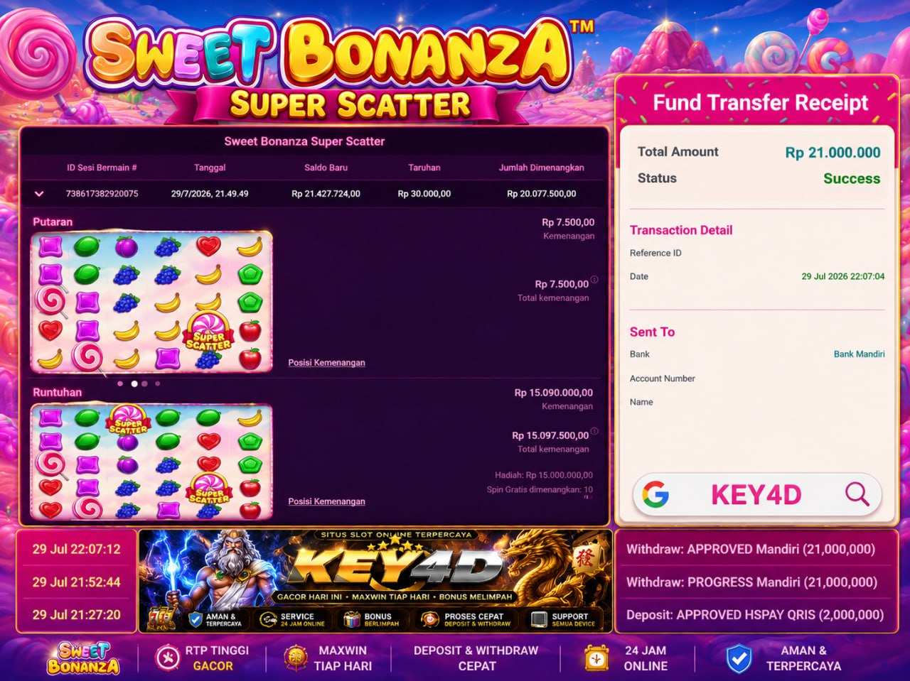 🔥 FREESPIN GACOR KEY4D 🔥
DEPOSIT : RP 2.000.000
WITHDRAW : RP 21.000.000
LINK DA