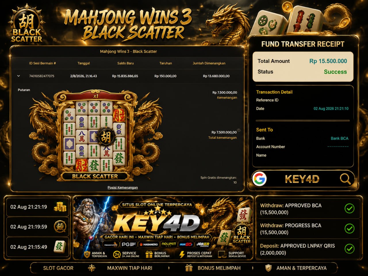 🔥 GACOR KEY4D 🔥
DEPOSIT : RP 2.000.000
WITHDRAW : RP 15.500.000
LINK DAFTAR: htt