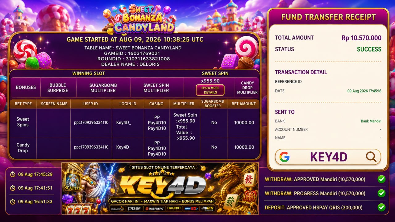 🔥 GACOR KEY4D 🔥
DEPOSIT : RP 300.000
WITHDRAW : RP 10.570.000
LINK DAFTAR: https