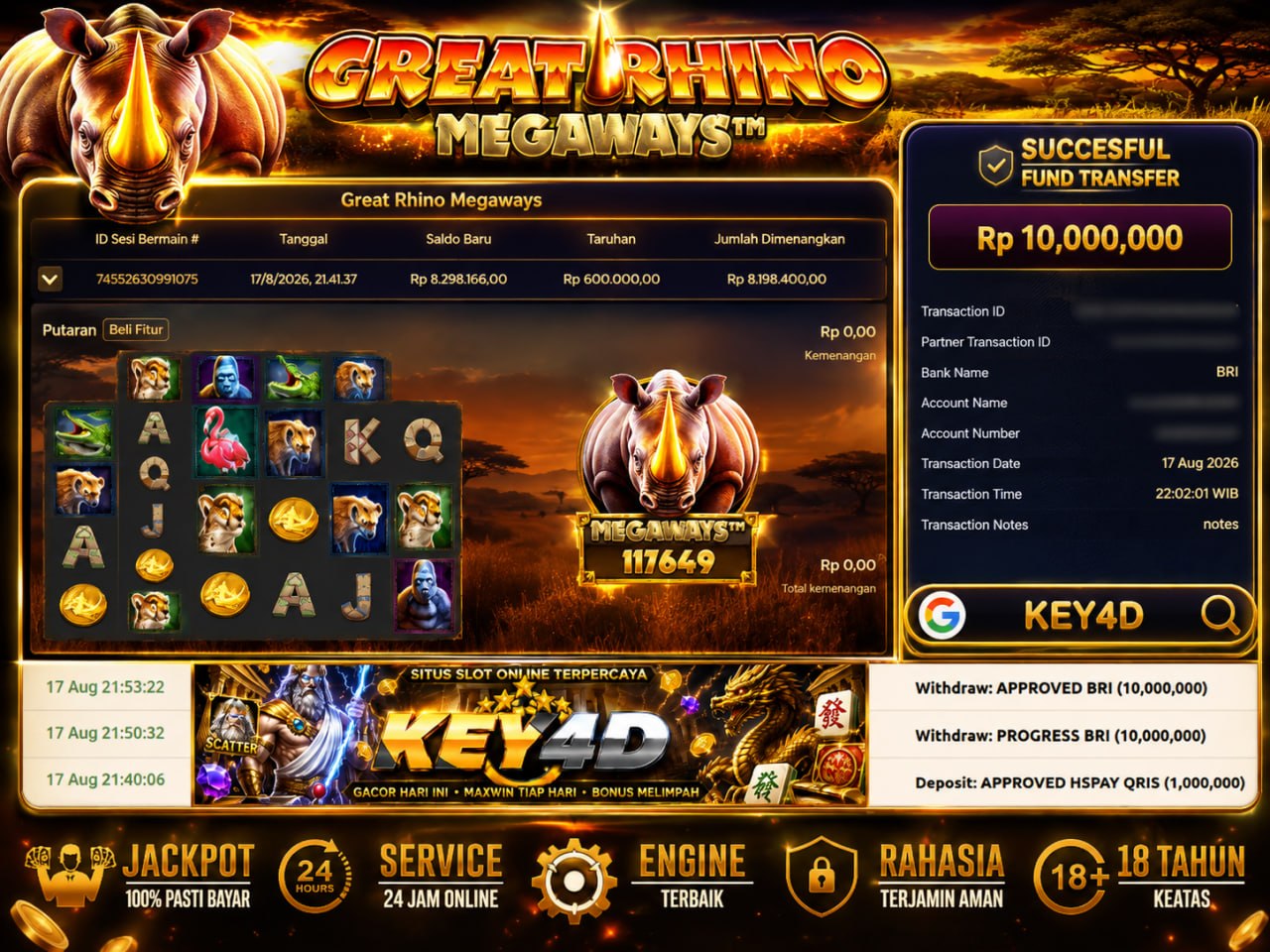 🔥 GACOR KEY4D 🔥
DEPOSIT : RP 1.000.000
WITHDRAW : RP 10.000.000
LINK DAFTAR: htt
