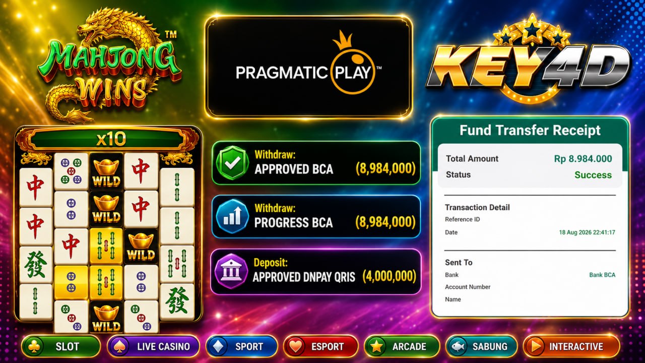 🔥 GACOR KEY4D 🔥
DEPOSIT : RP 4.000.000
WITHDRAW : RP 8.984.000
LINK DAFTAR: http