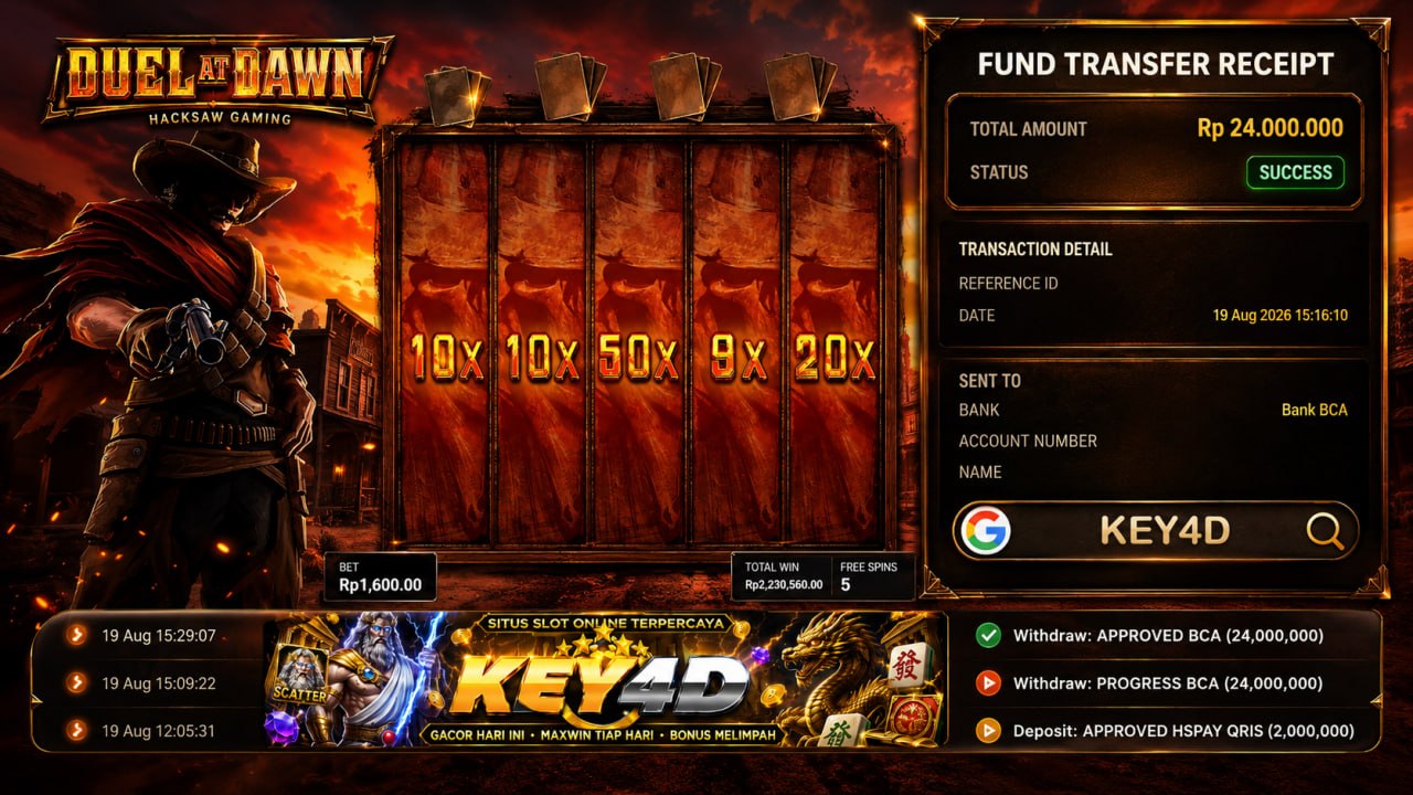 🔥 MAXWIN GACOR KEY4D 🔥
DEPOSIT : RP 2.000.000
WITHDRAW : RP 24.000.000
LINK DAFT