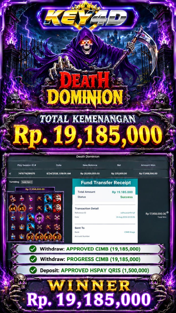 MENYALAH KEY4D 🔥🔥🔥
DEPOSIT : RP 1,500,000
WITHDRAW : RP 19,185,000
LINK DAFTAR: 