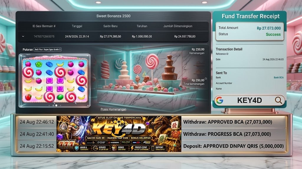 🔥 GACOR KEY4D 🔥
DEPOSIT : RP 5.000.000
WITHDRAW : RP 27.073.000
LINK DAFTAR: htt