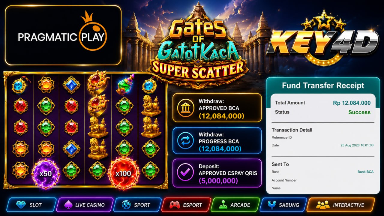 🔥 GACOR KEY4D 🔥
DEPOSIT : RP 5.000.000
WITHDRAW : RP 12.084.000
LINK DAFTAR: htt