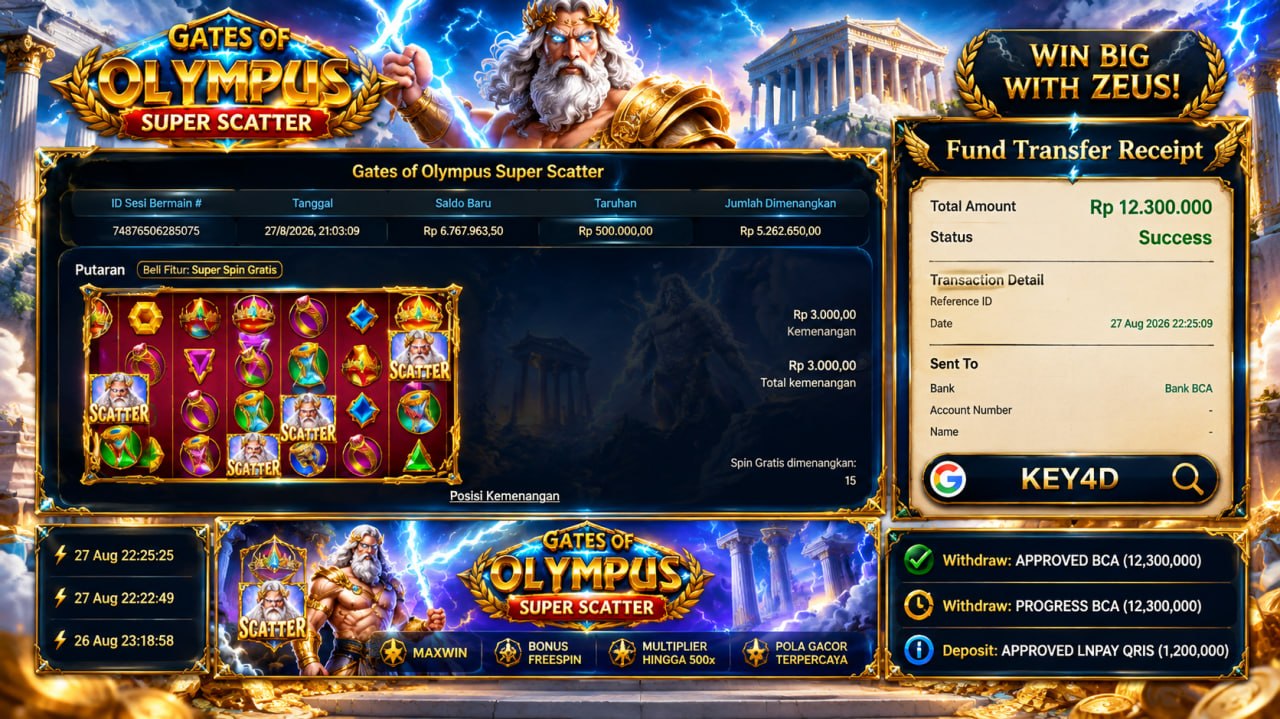 🔥 GACOR KEY4D 🔥
DEPOSIT : RP 1.200.000
WITHDRAW : RP 12.300.000
LINK DAFTAR: htt