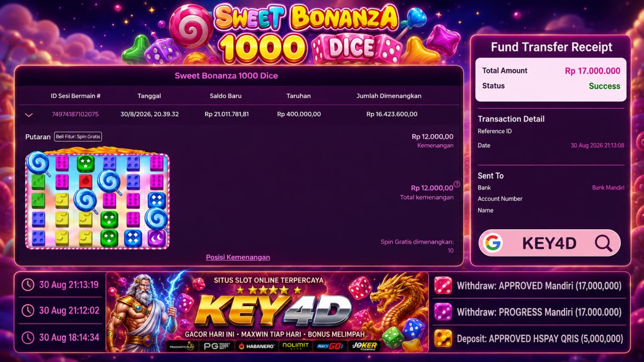 🔥 GACOR KEY4D 🔥
DEPOSIT : RP 5.000.000
WITHDRAW : RP 17.000.000
LINK DAFTAR: htt