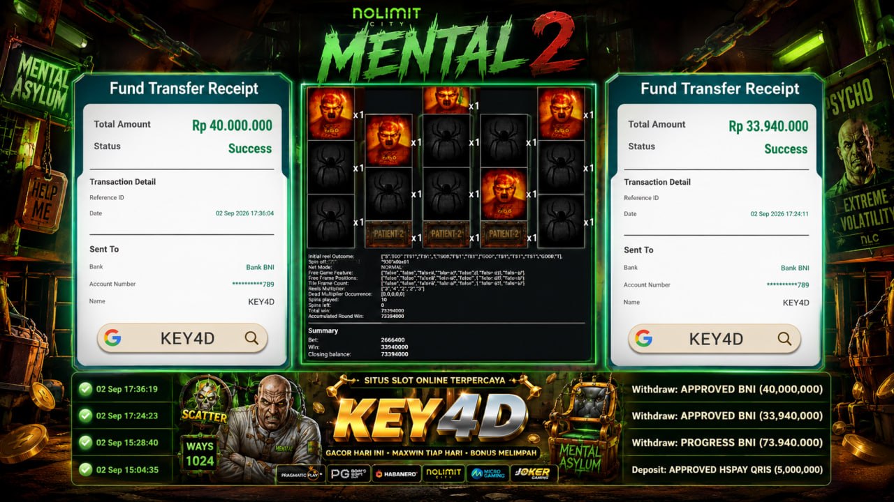 🔥 GACOR KEY4D 🔥
DEPOSIT : RP 5.000.000
WITHDRAW : RP 73.940.000
LINK DAFTAR: htt