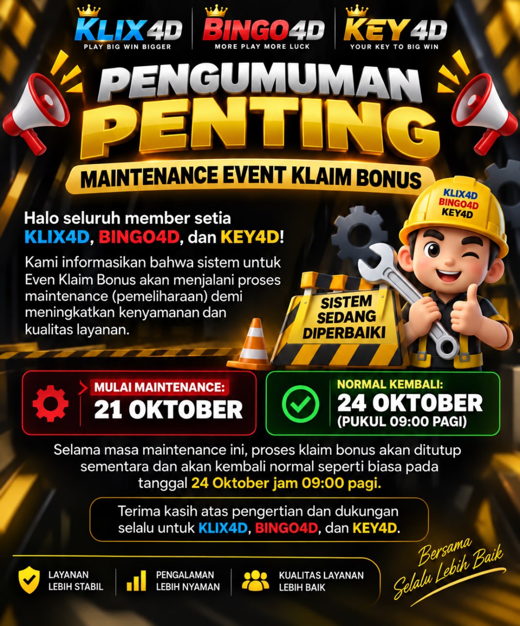 📢 PENGUMUMAN PENTING: MAINTENANCE EVENT KLAIM BONUS 📢

Halo seluruh member setia